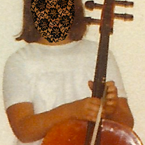 Young Laceface with her first cello