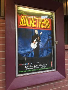 Buckethead tour poster at the Orpheum Theatre in Flagstaff, Az