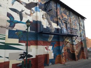 The beautiful mural on the side of the Orpheum Theater in Flagstaff, Az.